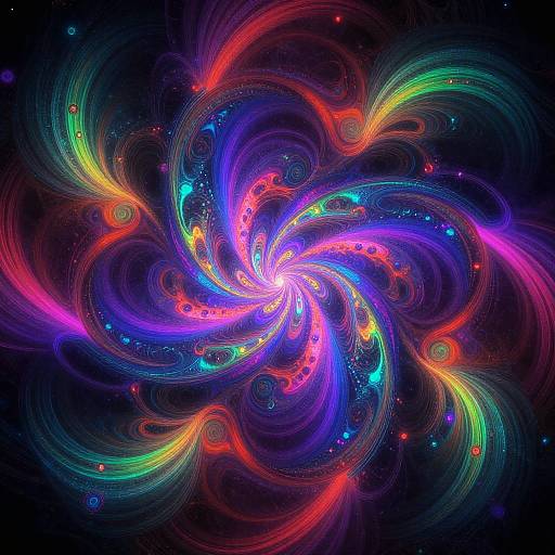 Vibrant Psychedelic AI Fractal Art