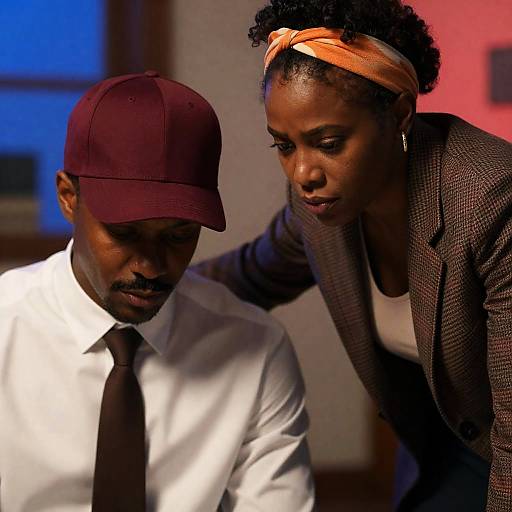 Intense Connection in Colorful Room