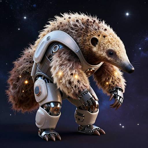Anteater in Sci-Fi Spacesuit Illustration