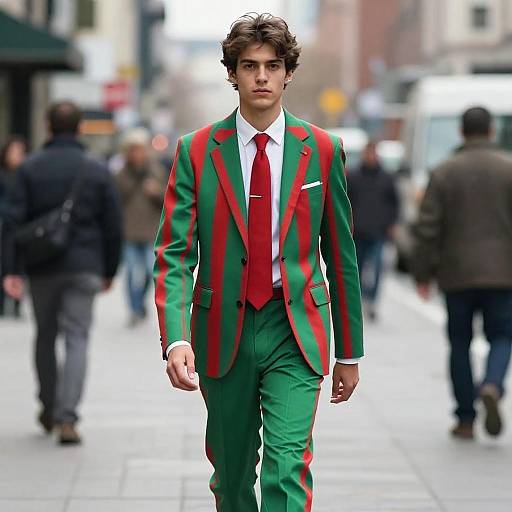 Confident Young Man in Striking Suit