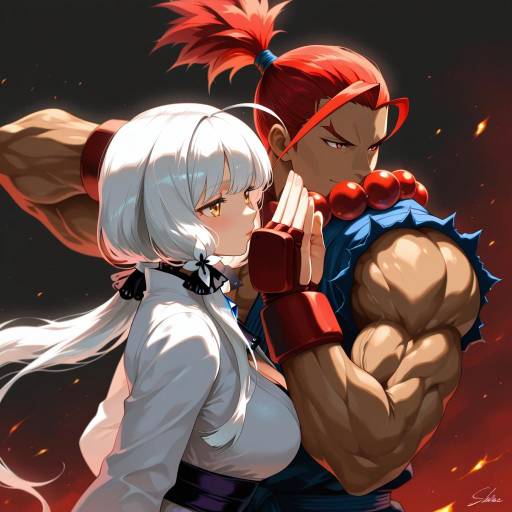 Illustration of Akuma (street fighter), street fighter in the style of Saihate (d3)