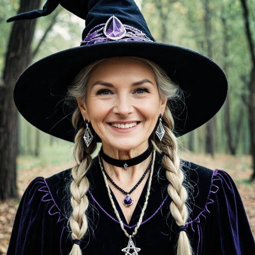 Smiling Older Woman in Witch Costume