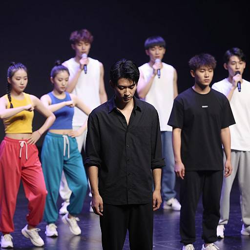 Dramatic Stage Photo of Young Performers