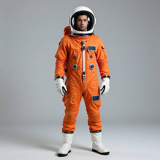 Male Astronaut in NASA Orange Suit