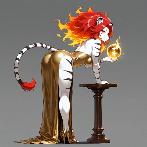 Furry Femme with Fiery Flair Furry Femme with Fiery Flair