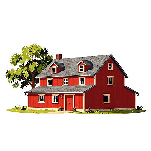 Vibrant Rustic Countryside Farmhouse Art