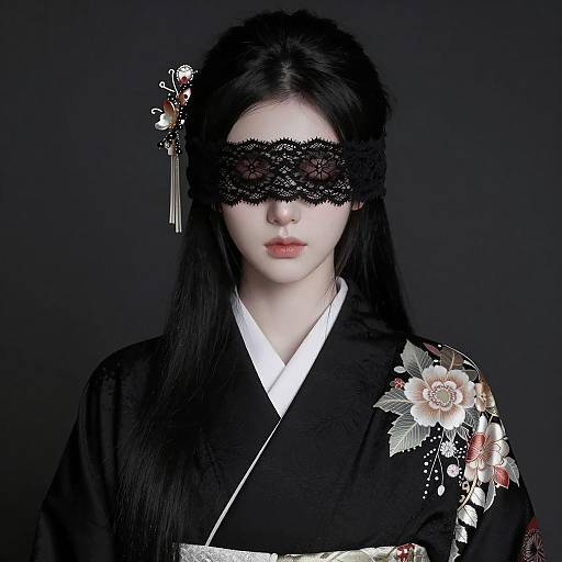 Elegant Woman in Traditional Kimono