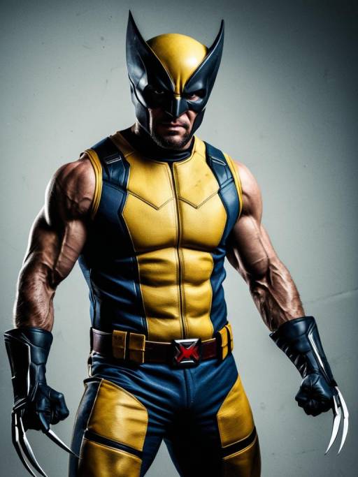 Man in Wolverine Costume Studio Portrait