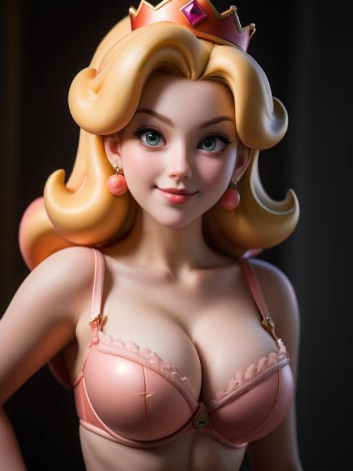 Seductive Princess Peach Close-Up Portrait