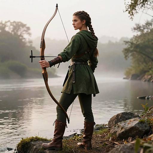 Warrior Braid Archer at Dawn