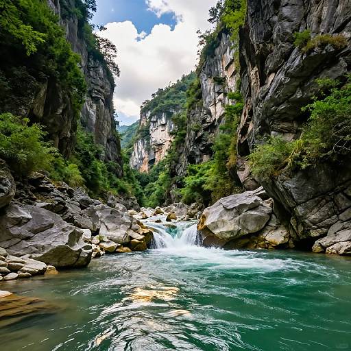 Serene River Winding Through Canyon