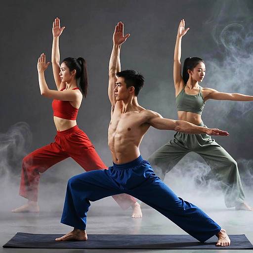 Athletic Models in Dramatic Yoga Poses