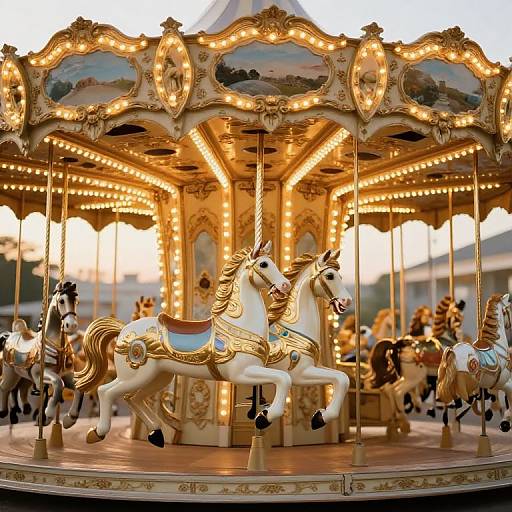 Ethereal Antique Carousel with Horses