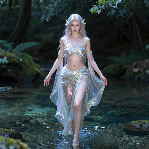 Otherworldly Fairy Queen Above Pond