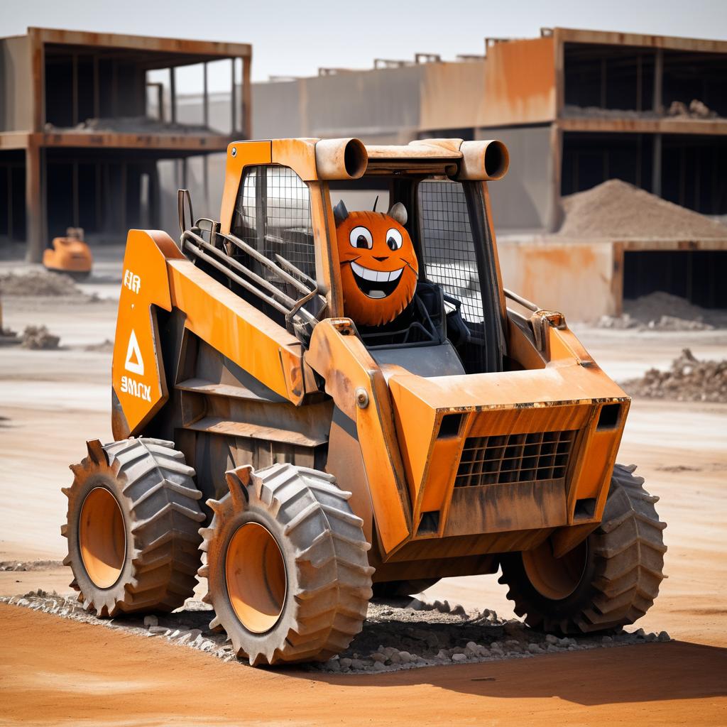 Cheerful Skid Steer Loader in Ruins