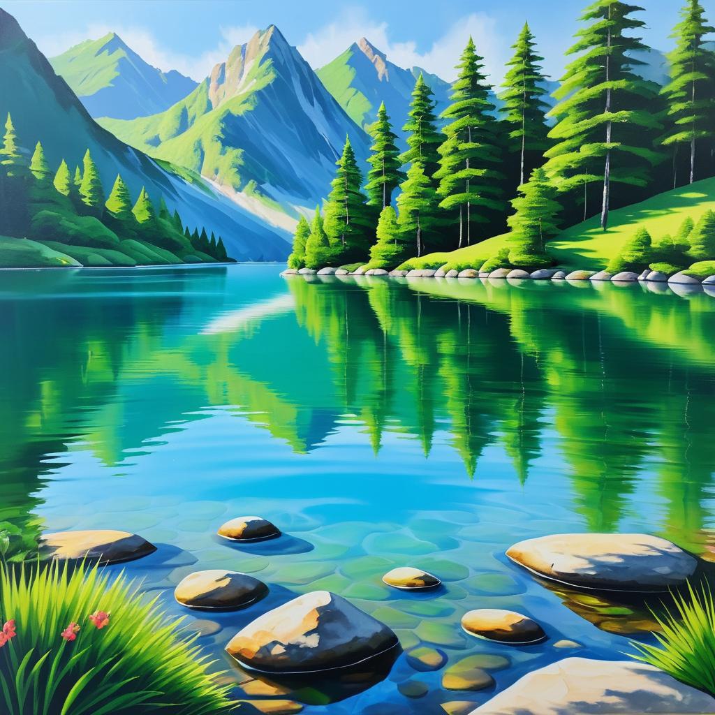 Summer Serenity: Tranquil Mountain Lake