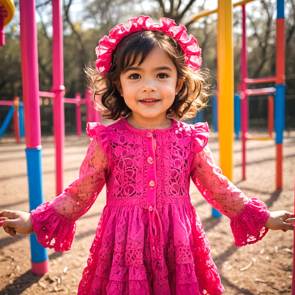 Playful Child in Colorful Playground Setting