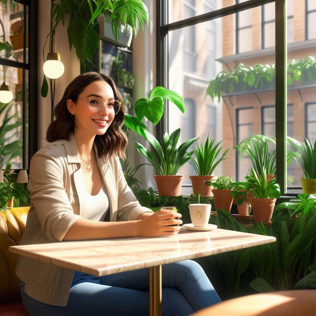 Charming Cafe Scene with Gal Gadot