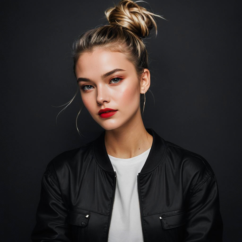 Trendy Girl Portrait in Studio Setting