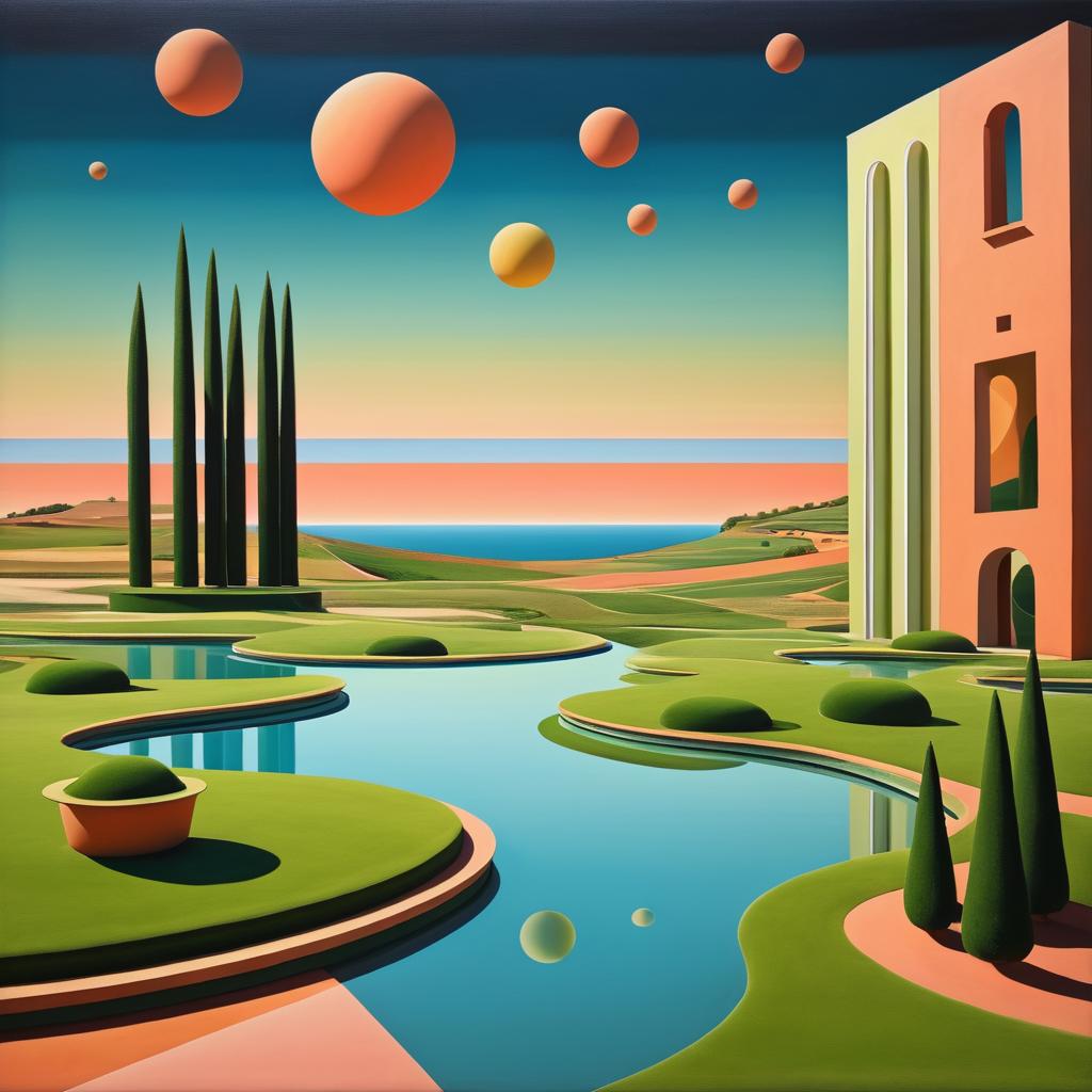 Surreal Landscape with Optical Illusions