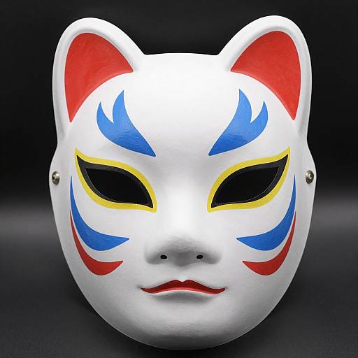 Vividly Detailed Mask Against Dark Background