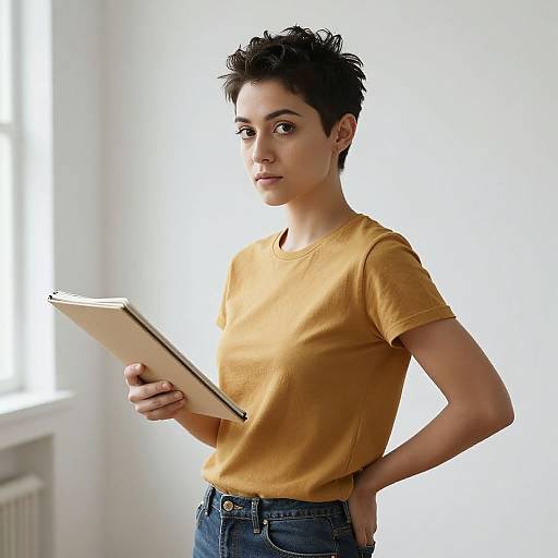 Confident Woman with Textured Pixie Cut