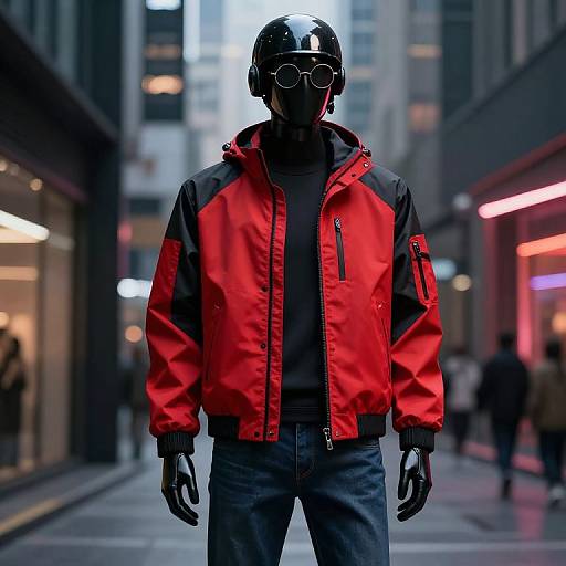 Futuristic Mannequin in Urban Neon Glow