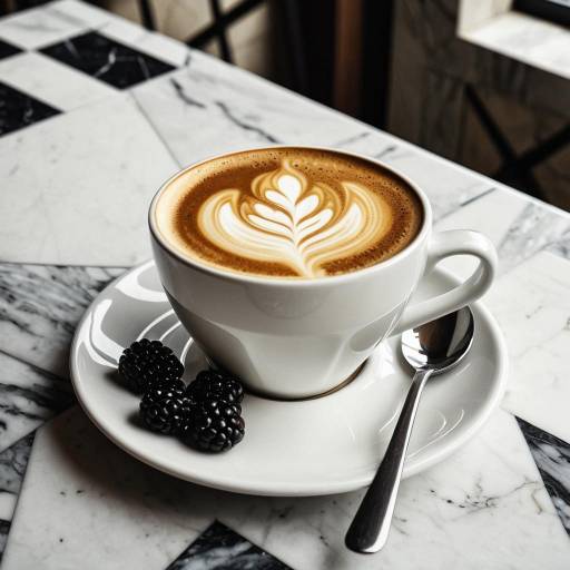 Cubist Latte with Blackberry and Marble