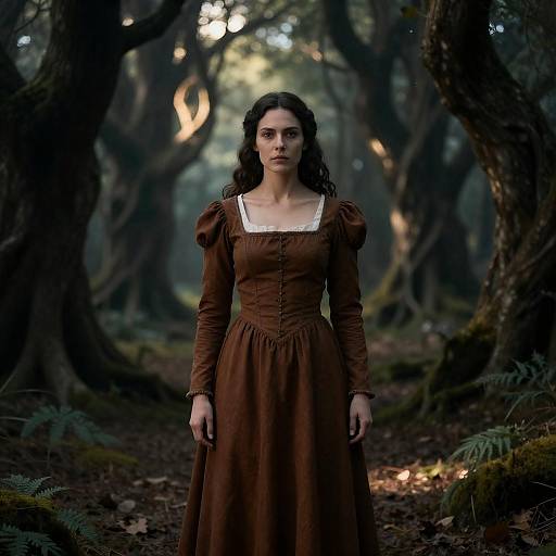 Medieval Woman in Enchanted Forest