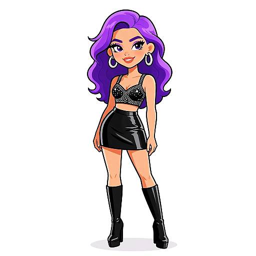 Edgy Woman in Black Fashion