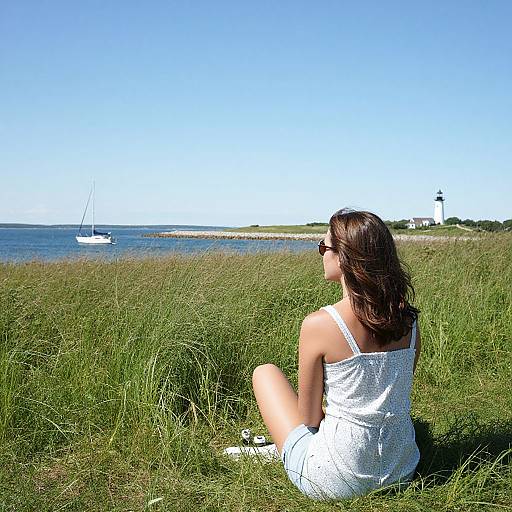 Graceful Woman by Nantucket Coast