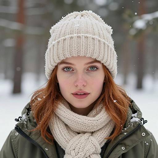 Winter Portrait of a Young Woman