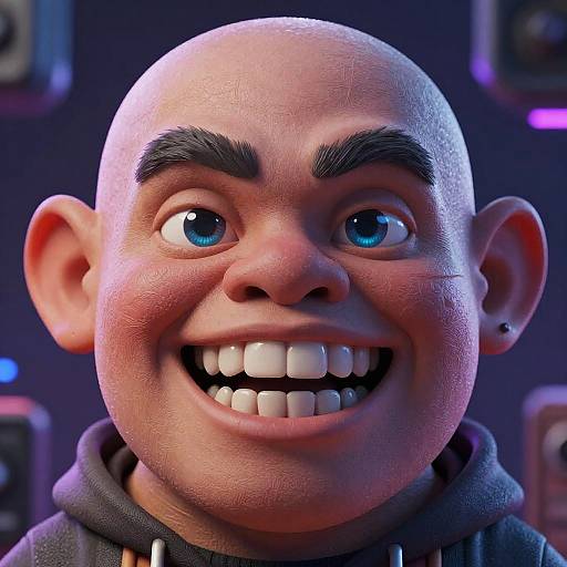 Hyper-Detailed Cyberpunk Troll Face