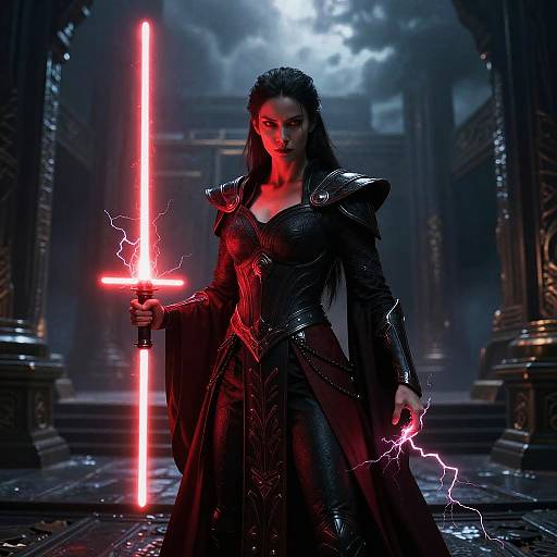 Sith Woman in Dark Ancient Temple