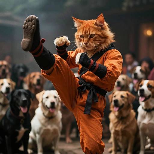 Epic Ninja Cat in Dramatic Showdown