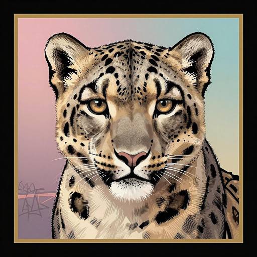 Steampunk Snow Leopard Cub in Macro