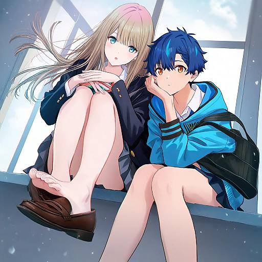 Illustration of Asanaka yomogi, gridman universe in the style of Kazuharu kina