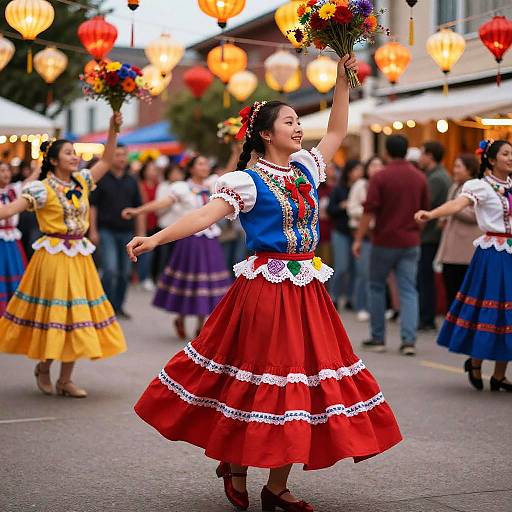 Colorful Folk Dance Festival Scene