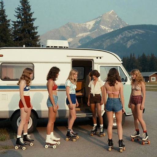 Vintage 1970s Teen Skaters Photo