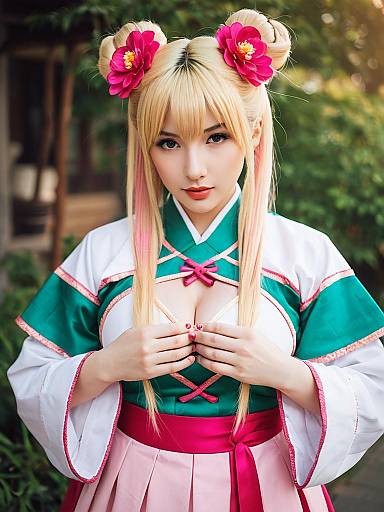 Lifestyle costume photo of Momosuzu nene (old design). Cosplay clothes