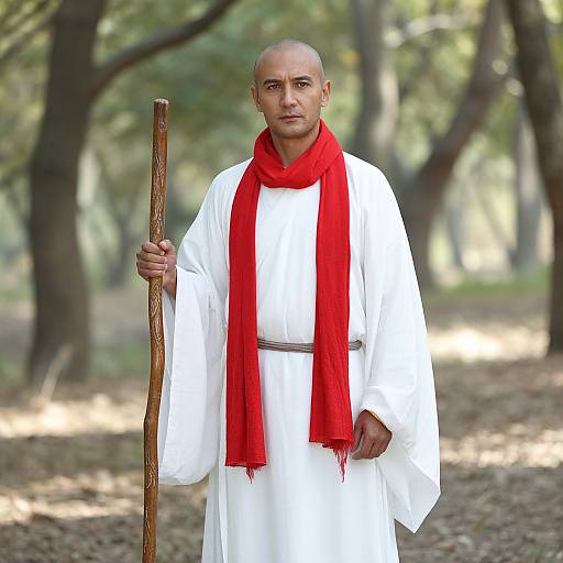 Wise Man in Serene Forest Clearing