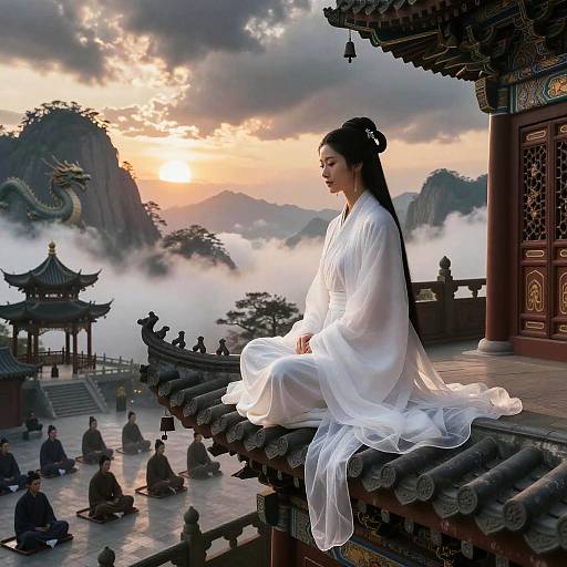 Stunning Taoist Priest at Sunset