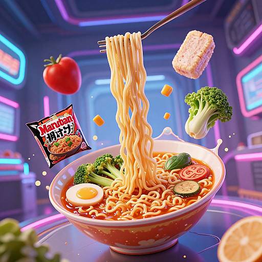 Cyberpunk Maruchan Ramen Splash