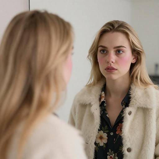 Intense Reflection of Two Blonde Women