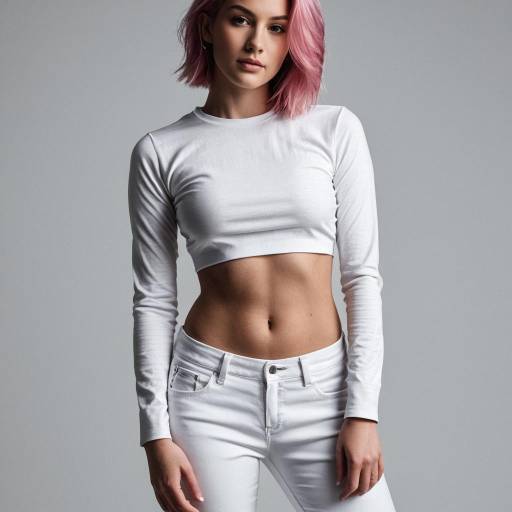 Young Woman in White Crop Top and Pants