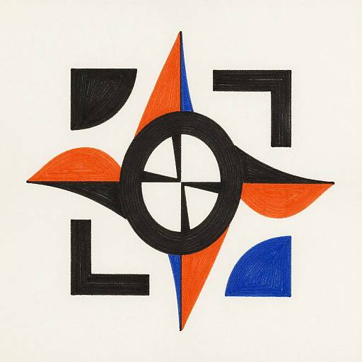 Abstract Geometric Composition with Bold Contrast