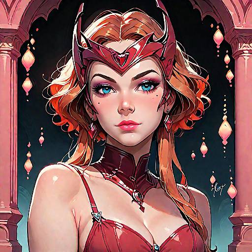 SFW Solo Scarlet Witch High-Detail Portrait