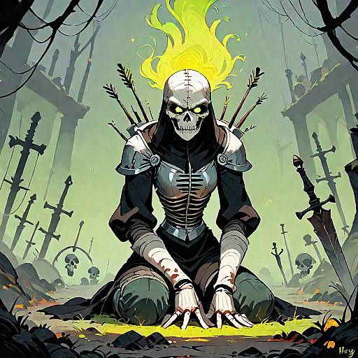 Crawling Rotten Skeleton in Crypt