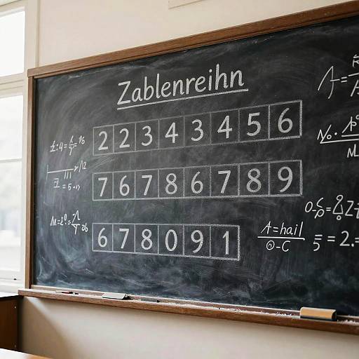 Chalkboard Zahlenreihen in Classroom