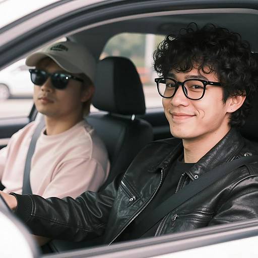 Two Men in a Car Portrait
